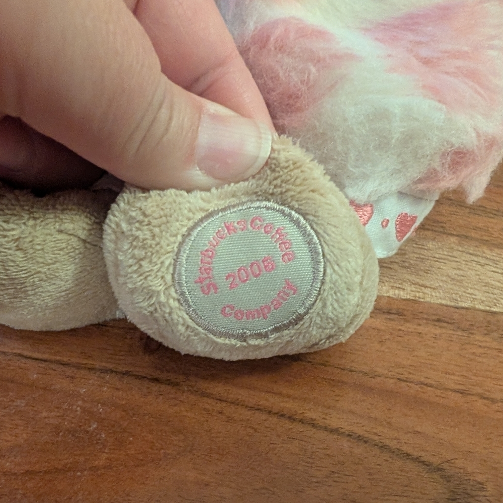 46th Edition Starbucks Bearista Bear Plush 2006 Valentines Day Pink - Picture 2 of 4
